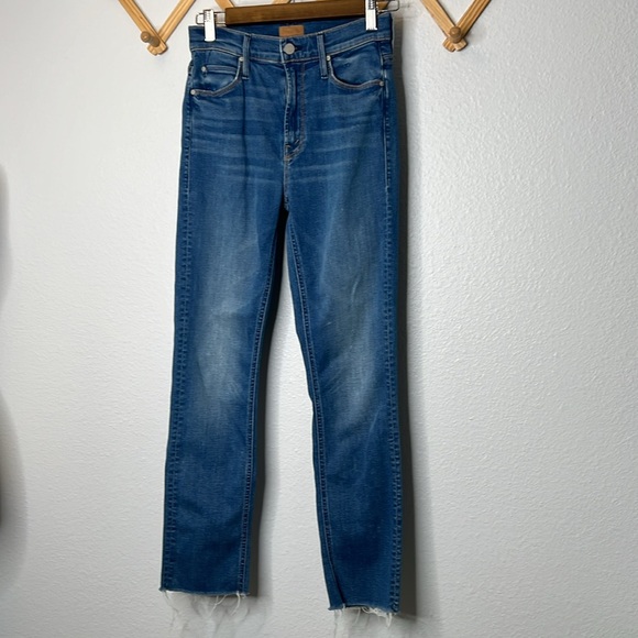 MOTHER The Mid-Rise Dazzler Ankle Fray Jeans Birds of Paradise Sz 25 - Picture 3 of 9